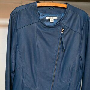 Kenneth Cole Genuine Leather Moto Jacket – L